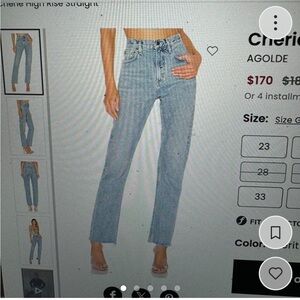 Agolde straight cherie high rise straight jeans